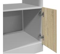Rangement de cuisine - Meuble micro-ondes ""Lyon"" Chêne Sonoma 60x57x207 cm Bois d'ingénierie - Buffet Vaisselier Rangement@702991