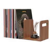 Rangement de disques vinyles en bois avec séparateur réglable, porte-revues, étagère de bureau, étagère de rangement de disques vinyle, peut contenir jusqu'à 80 à 100 LPs, design minimaliste pour