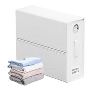 Rangement de draps de lit, organisateur de draps pour placard à linge, Bac de rangement pliable en lin avec fenêtre, Support de literie peu encombrant pour , housses de couette, couvertures, serv