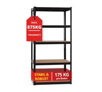 Rangement de Étagère Atelier Charge Lourde Metalilique Noir 5 Tablette Max 875Kg