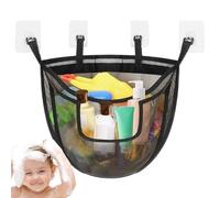 Rangement de jouets de bain noir - Organiseur de bain pour bébé | Filet de rangement pour jouets | Porte-jouets de bain | Panier en maille pour bébé pour salle de bain, placard, salle de bain, salle