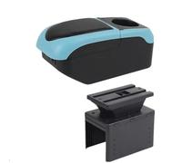Rangement de la console centrale Boîte D'accoudoir De Voiture, Rangement Centrale, Cendrier Rénovation Interne, Accessoires Pour Fita 500L(S1 black-blue 6USB)