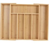 Rangement de l'argenterie de cuisine extensible pour tiroirs Rangement des ustensiles Plateau à couverts Bambusoideae 7 fentes B