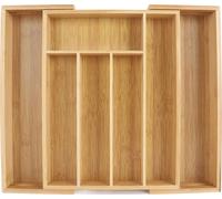 Rangement de l'argenterie de cuisine extensible pour tiroirs Rangement des ustensiles Plateau à couverts Bambusoideae 7 fentes A
