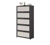rangement de livres Bibliothèque de rangement en bambou à plusieurs étages, avec portes en plastique tissées à couvercle rabattable, for étude à domicile ou étagère de rangement au bureau étagères à l