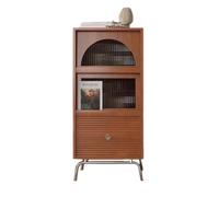 rangement de livres Bibliothèque de rangement fermée avec porte en verre à couvercle rabattable, bibliothèque en bois avec pieds en acier inoxydable, for étagère de rangement de salon et de bureau éta