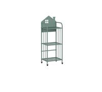 rangement de livres Bibliothèque en fer amovible Simple avec roulettes for espace de lecture, support de rangement for sacs, bibliothèque de rangement for livres d'images sur pied(Green,S)