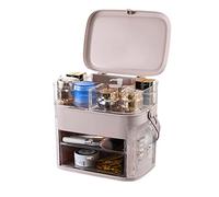 Rangement de Maquillage, Organisateur Soins la Peau, Trousse Portable Multifonction, boîte Rangement et poignée for cosmétiques, étanche à l'eau poussière, organisateurs avec Crochet Bijoux