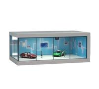 Rangement de modèles de voiture avec éclairage LED, vitrine antipoussière pour modèles de collectionneurs | Organisateur de rangement empilable avec design de vitrine éclairée, vitrine