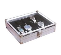 Rangement de montres en métal | Boîte de rangement de montre robuste | Boîtes à montres en alliage | Étui pour montres portables | 30,5x12x6,5cm/12,01x4,72x2,56 / 26x21x6,7cm/10,24x8,27x2,64 pouces po
