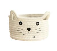 Rangement De Panier De Chat - Panier De Corde En Coton De Chat, Panier Tissé Auriculaire De Chat | Paniers À Linge De Sauvegarde De L'espace, Panier De Rangement Tissé Aux Herbiers Marins Tressés Avec