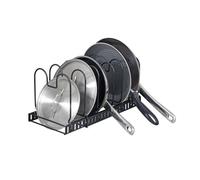 Wenko Rangement téléscopique pour poêles et couvercles 6 compartiments métal Noir 30-57x18x18 cm