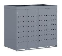 vidaXL Rangement de poubelle à roulettes pour 2 poubelles Gris clair