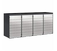 Rangement de poubelles extérieur - vidaXL - Anthracite - Acier - 272x77 5x121 5 cm - Extensible - Ventilé