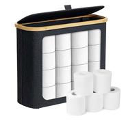 Rangement de rouleaux de toilette - Organisateur de salle de bain en papier toilette | Grand récipient avec couvercle pour étagère d'armoire d'angle sous les toilettes de la salle de bain de l'organis