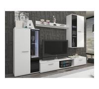 Rangement de salon - Mobilier1.fr - Tucson 100 - Blanc - Stratifié - Verre