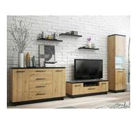 Rangement de salon - Providence - N115 - Noir mat - 321x200x40cm