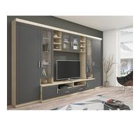 Rangement de salon - Tucson 108 - Graphite - Avec table de TV - LED - Plastique