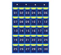 Rangement de téléphone pour salle de classe - Organiseur de poche avec emplacements numérotés et crochets pour téléphones portables, calculatrices et cartes d'identité | Organiseur mural pour articles