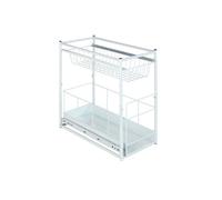 Wenko - Rangement de tiroir coulissant Cuisine - 2 niveaux - Blanc