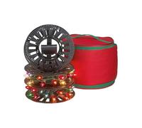 Rangement d'éclairage de Noël | Organisateur d'éclairage de Noël avec rouleaux | Sac de rangement avec poignées renforcées pour appartement garage rangement extérieur voyage