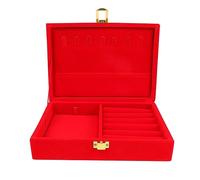 Rangement des boucles d'oreilles Boîte à bijoux en bois for mariage chinois, boîte à perles, support en bois for boucles d'oreilles, organisateur de trésors en bois (D 19 x 13,7 x 5,3 cm) (D 19 x 13,7
