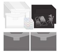 Rangement Dies Scrapbooking 46Pcs, OctBird 20 Poches de Rangement pour Matrices avec 20 Feuille Aimantée, 6 Feuille d'étiquettes Pochette Sac pour Scrapbooking Transparent Rangement Tampon et Dies