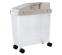 Rangement d'ingrédient Conteneur de poubelle 10 kg aliment sec scellé sur les roues avec couvercle à la tasse de tasse de couvercle.
