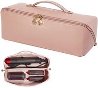 Rangement Dyson Airwrap, Sac de Voyage pour Dyson Airwrap Styler/Shark Flexstyle/Hair Curler, Étui Dyson Airwrap avec Grande Ouverture, Sac de Rangement de Voyage Portable (Rose)