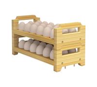 Rangement empilable pour œufs - Support à œufs double couche en bois | Présentoir à œufs de ferme à 2 niveaux pour économiser de l'espace pour œufs de canard, œufs de poule