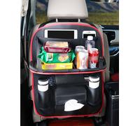 Rangement en cuir de voiture Dossier de siège Organisateur multi-poches Support de pliage Sac de rangement