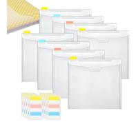 Rangement en papier transparent pour scrapbooking : 12 supports de rangement avec onglets index adhésifs, organiseur transparent pour étiqueter facilement | Organisateurs d'arts et de travaux manuels