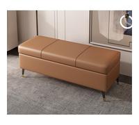 Rangement en similicuir - Banc rectangulaire extra long pour salon et entrée, coussin en cuir synthétique, coffre de rangement polyvalent
