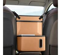 Rangement Entre Sièges pour Audi Q7 Sline 2010-2015 | Cuir PU Imperméable Avec Support Tablette Transparent Et Boîte À Mouchoirs Intégrée, Fixation Repose-Tête
