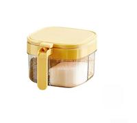 Rangement Épices Cuisine 4 Cases Joint Silicone(Yellow)