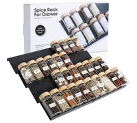 Rangement Epices Cuisine 8PCS, Extensible de 23cm à 46cm Rangement Epices Tiroir, Insert de Tiroir à Épices, Ajustable pour Placards