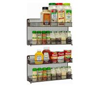 Rangement Epices Cuisine - Etagere Epices Cuisine de Cuisine Mural à 4 Étages - 8-10 Bouteilles Par Niveau - 44 x 7 x 54cm