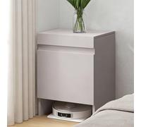 Rangement for Robot Aspirateur avec Porte, Meuble Étagère en Bois for Salon, Cache-Salon for Un Intérieur Rangement, Table d’Appoint Design for Bureau Moderne(Grey)