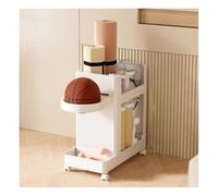 Rangement for tapis de yoga 25,4 x 50,8 x 50,8 cm, grande capacité, 2 niveaux, organiseur multifonctionnel for équipement d'entraînement avec roulettes(White,A)