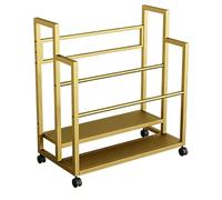 Rangement for tapis de yoga Rangement for salle de sport à domicile Avec support à roulettes Installation facile for tapis de yoga Gain de place(Gold - Two Layers,100/39.37in)