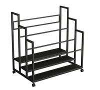 Rangement for tapis de yoga Rangement for salle de sport à domicile Avec support à roulettes Installation facile for tapis de yoga Gain de place(Black - Three Layers,80cm/31.5in)