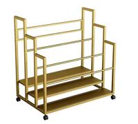 Rangement for tapis de yoga Rangement for salle de sport à domicile Avec support à roulettes Installation facile for tapis de yoga Gain de place(Gold - Three Layers,120cm/47.24in)