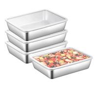 Rangement Frigo,Boite Rangement Frigo Lot de 3 boîtes de conservation en acier inoxydable de qualité alimentaire avec couvercles hermétiques, boîtes de conservation empilables for congélateur et plaqu