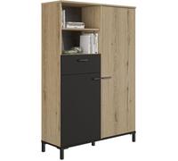 Calicosy – Rangement haut TRUST – Chêne/Noir – 2 portes, 1 tiroir – GAMI