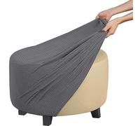 Rangement Housse de Pouf Rond/Carré Extensible Ottomane Housse de Protection Jacquard pour Repose-Pieds et Tabouret, 1/2pcs (Color : #9, Size : 1piece)