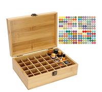 Rangement Huiles Essentielles, Boîte de Stockage Rangement en Bambou, 35 Trous Boite Rangement Bois pour Huiles Essentielles, Idéal Organisateur pour Huiles Parfumées, Huiles Essentielles