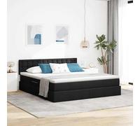 Rangement hydraulique avec Matelas Design Moderne Noir 160 x 200 cm | Lit avec Rangement et LED RGB avec Matelas Inclus Noir 160x200 cm Tissu Métal Hydraulique pour Chambre Moderne