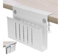 Rangement latéral de bureau, rangement sous le bureau, sans perçage, organisateur de bureau suspendu en acier, support pour ordinateur portable, support de rangement pour bureau et maison, blanc