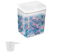 Rangement Lessive Liquide en Capsules Conteneur à linge scellé, boîte de rangement for perles lessive avec tasse mesurer(5.5L NO Dry Box)