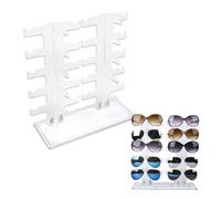 Rangement Lunette De Soleil,Zweireihiger Brillenhalter Für 10 Brillen Wiederverwendbar Geeignet Für Die Aufbewahrung Von Sonnenbrillen, Flachen Brillen, Kurzsichtigkeitsbrillen (Transparent)